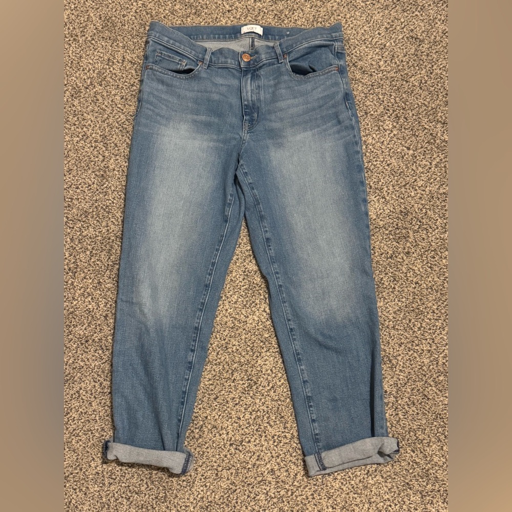 LOFT Outlet Straight Leg Denim “Boyfriend” Jeans - Picture 2 of 4